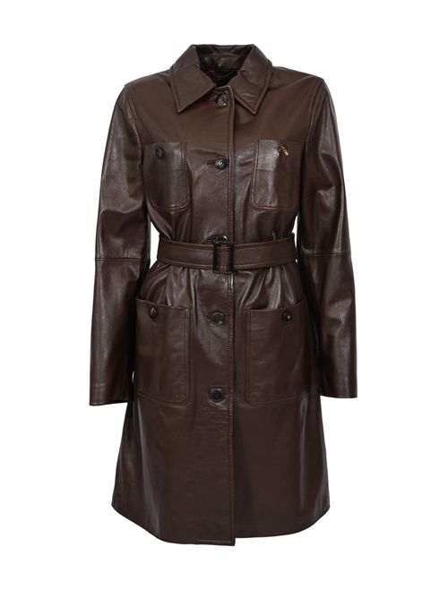 Trench MSTAMACA in pelle Marrone MAX MARA STUDIO | 2616471011600002